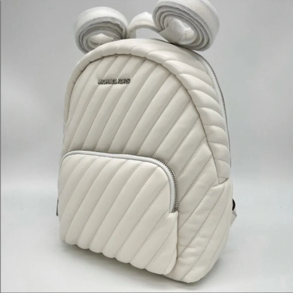 New Michael Kors Medium Erin Backpack Optic White